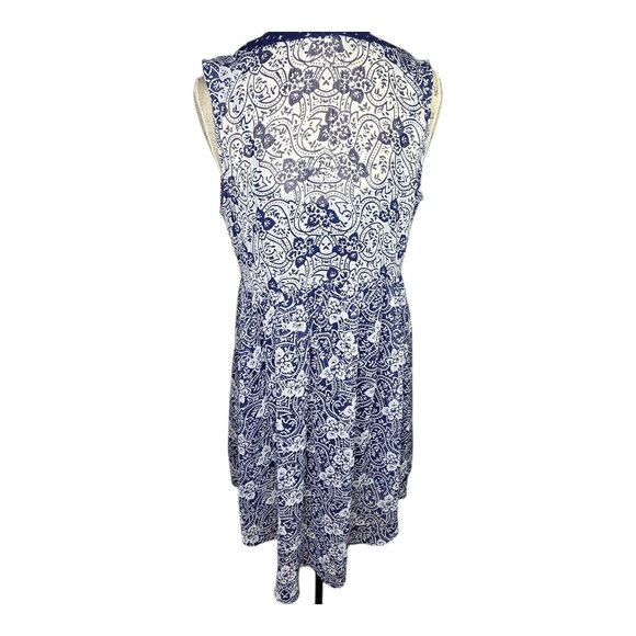 Knox Rose Dress Womens M Blue White Floral 2 Piece High Waist Boho Cottagecore - Picture 7 of 12